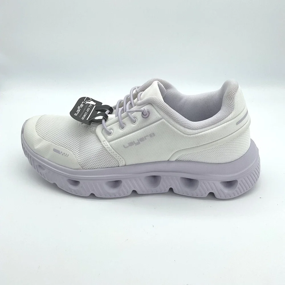 Layer 8 Womens Cloud Comfort Athletic Sneakers White Lavender Size 7.5